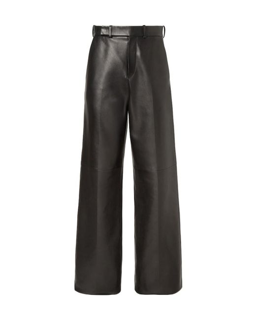 Fendi Gray Nappa Leather Pants