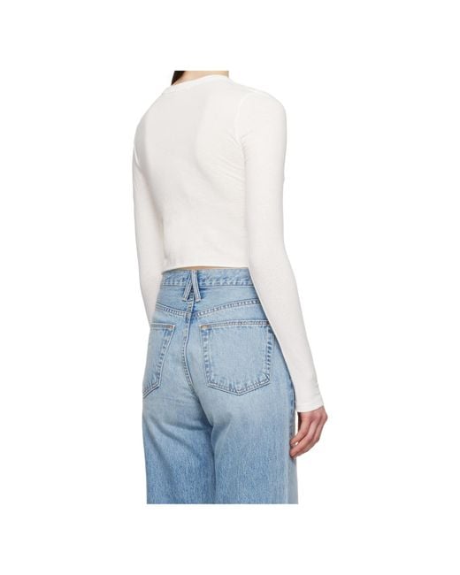 SLVRLAKE Denim Blue Round Neck Long-Sleeved T-Shirt