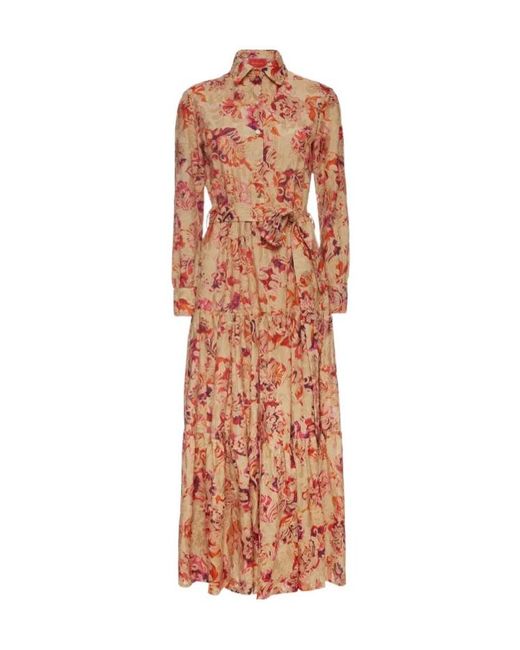 LaDoubleJ Multicolor Bellini Floral-Print Shirt Dress
