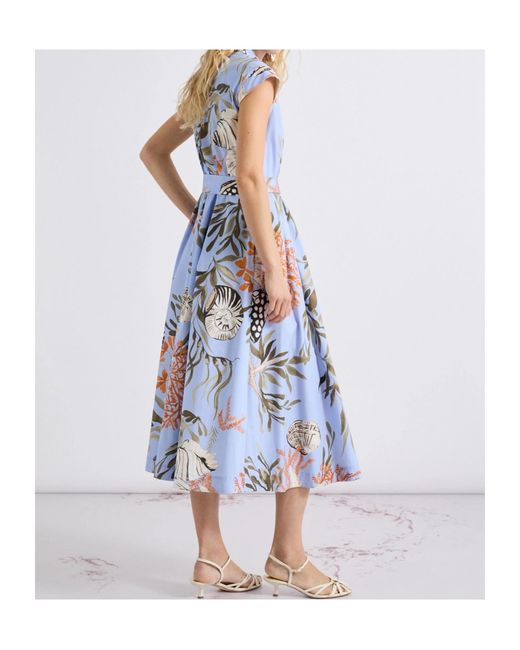 Marella Blue Pleated Dress