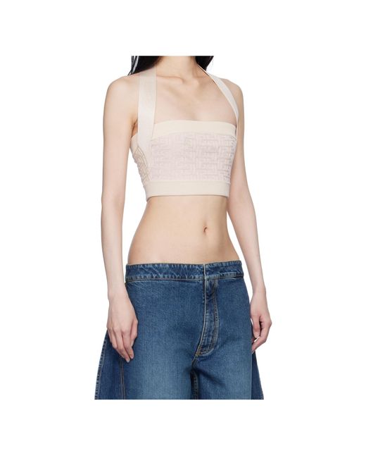 Balmain Blue Pb Labyrinth-Pattern Top