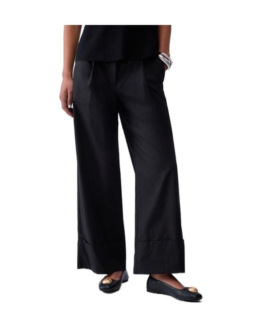 Liu Jo Black Flared Pleated Trousers
