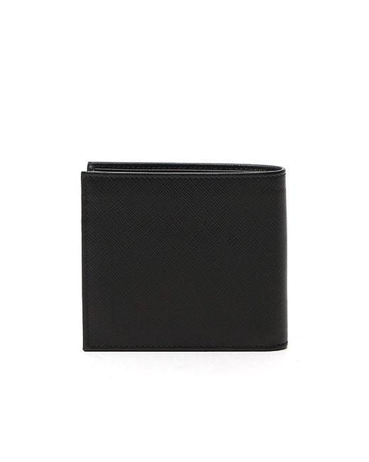 Prada Black Triangle Logo Bifold Wallet for men