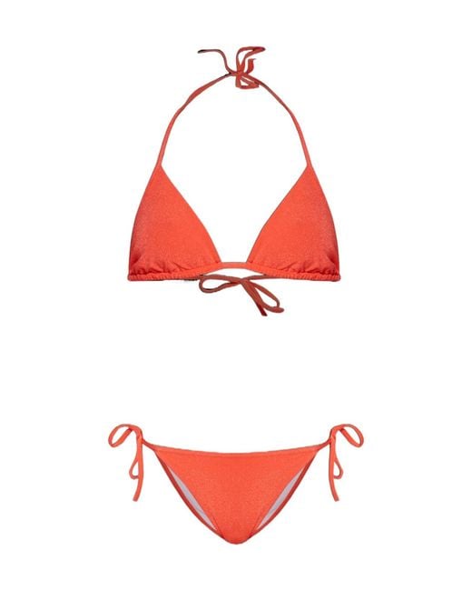 Balmain Red Side Tied Two Piece Swimsuit