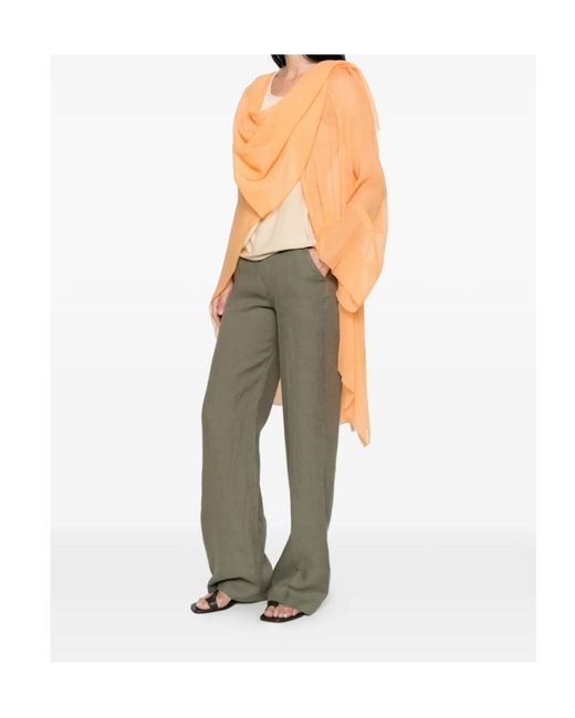 Ermanno Scervino Orange Ruffled Cape