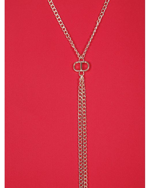 Twinset Red A-Line Sleeveless Zipped Dress
