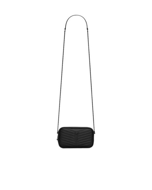 Saint Laurent White Lou Logo Plaque Mini Crossbody Bag