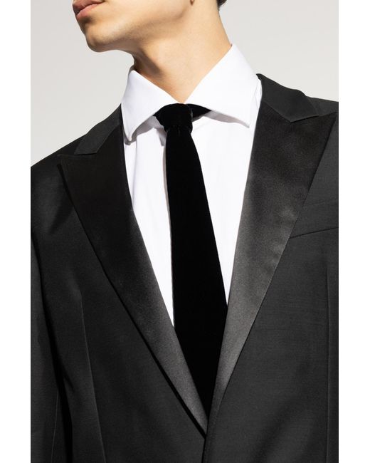 Giorgio Armani Blue Wrap Look Velvet Tie for men