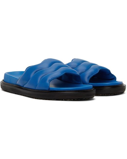 Marni Blue Wavy Leather Slide Sandal for men