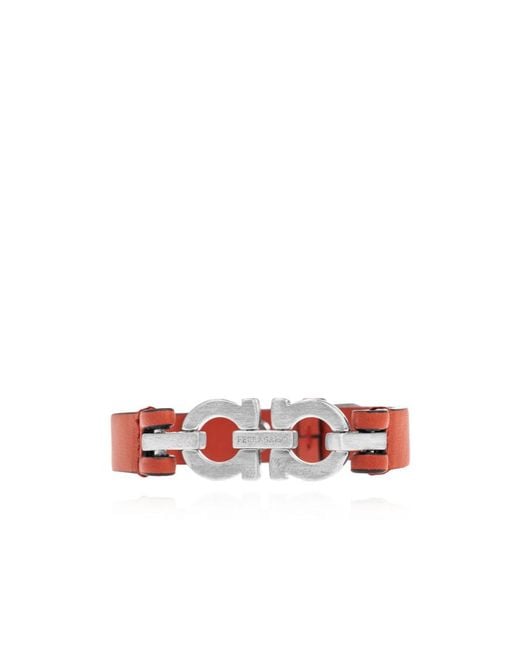 Ferragamo White Ferragamo Gancini Buckle Bracelet for men