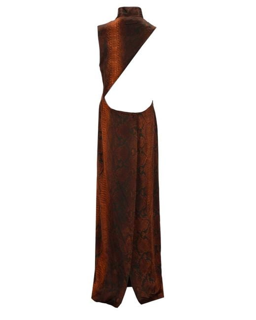 Jean Paul Gaultier Brown Cut-Out Maxi Dress