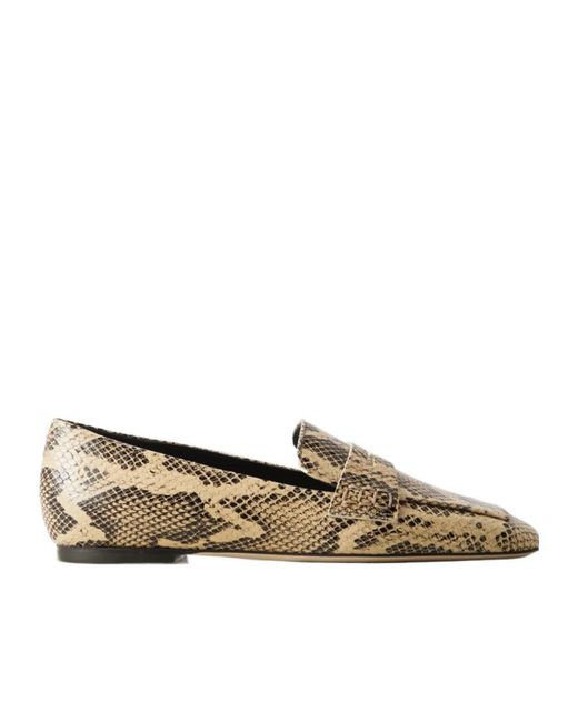 Aeyde Brown Tom Imitation Snake-Pattern Loafers
