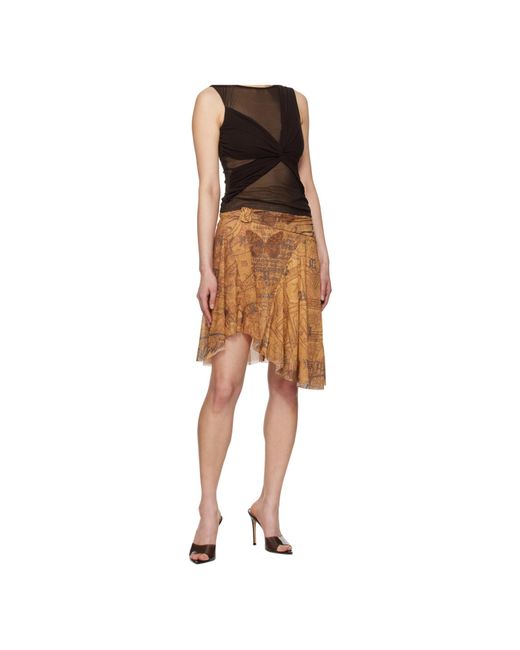 M I S B H V Natural Goa Mesh Midi Skirt