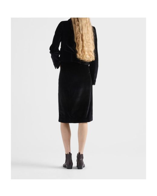 Prada Black Single-Breasted Velvet Jacket