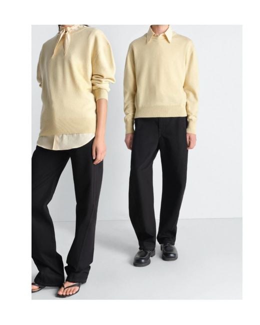 Lemaire Natural Crew Neck Sweater for men