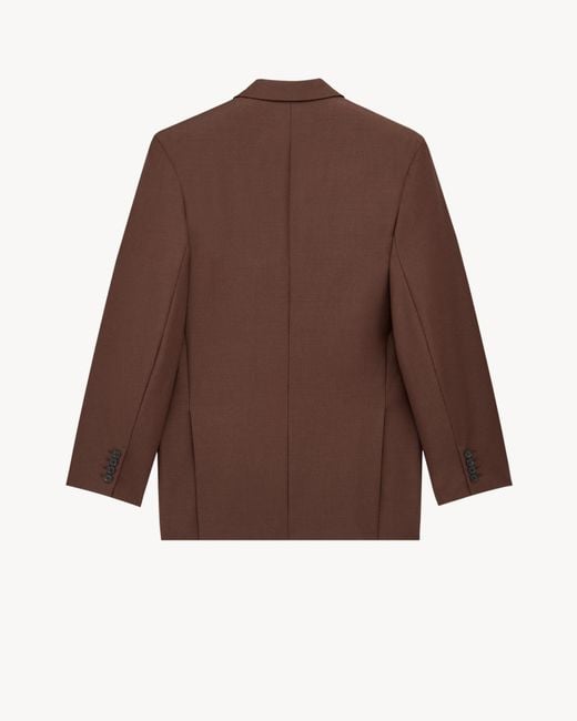 Saint Laurent Brown Double-Breasted Suit Jacket for men