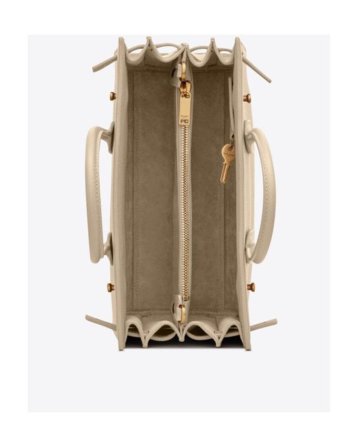Saint Laurent Natural Sac De Jour Logo Detailed Tote Bag