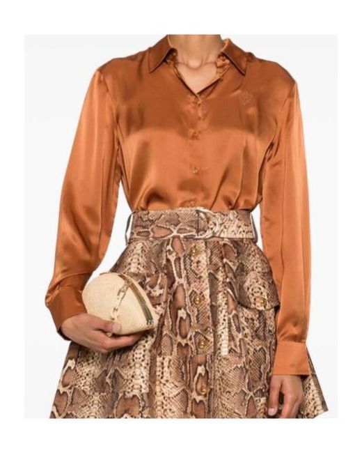 Zimmermann Orange Hypnotic Satin Shirt