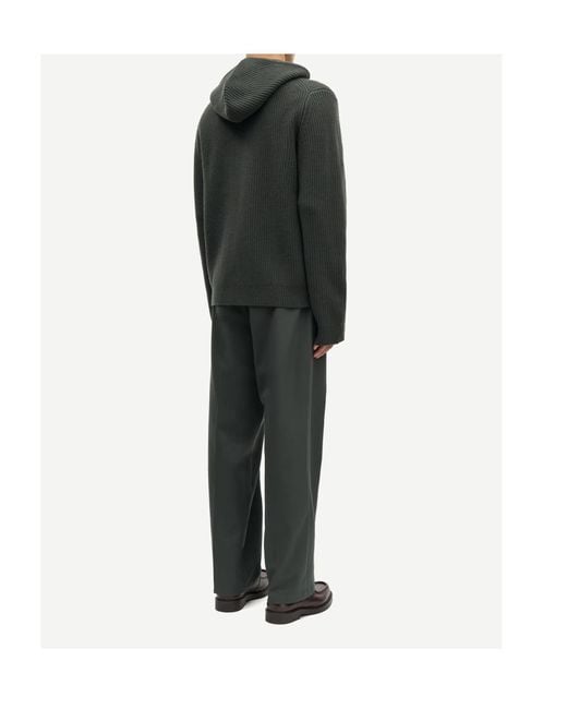 Samsøe & Samsøe Green Saisak Zip-Up Knitted Hoodie for men