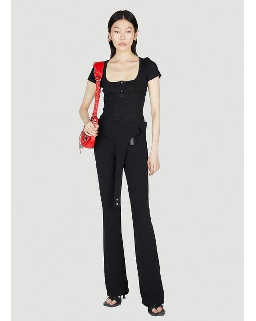 Courreges Black Courrèges Diving Crepe Pants