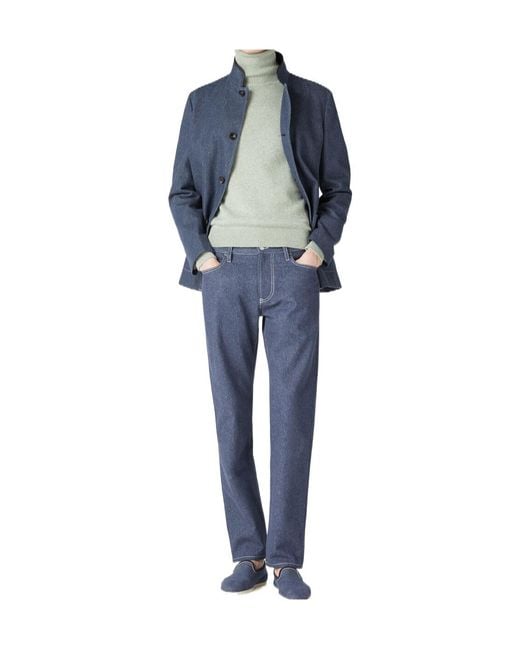 Loro Piana Blue Quarona Jeans for men
