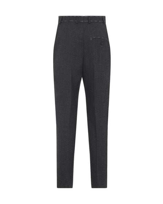 Moschino Gray Stitched Straight Trousers