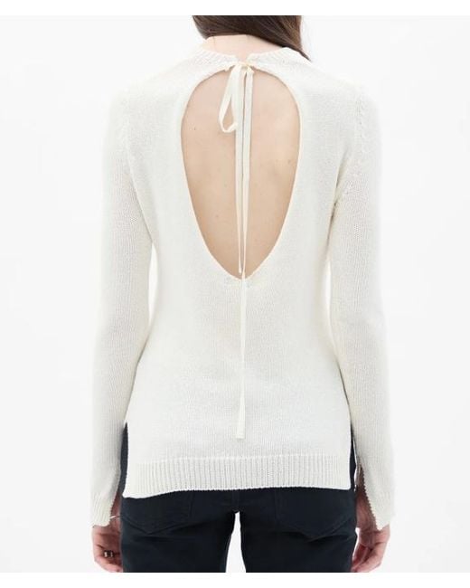 Ann Demeulemeester White Weja Open-Back Sweater