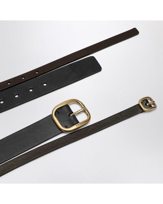 Loewe White Buckled Layered Belt