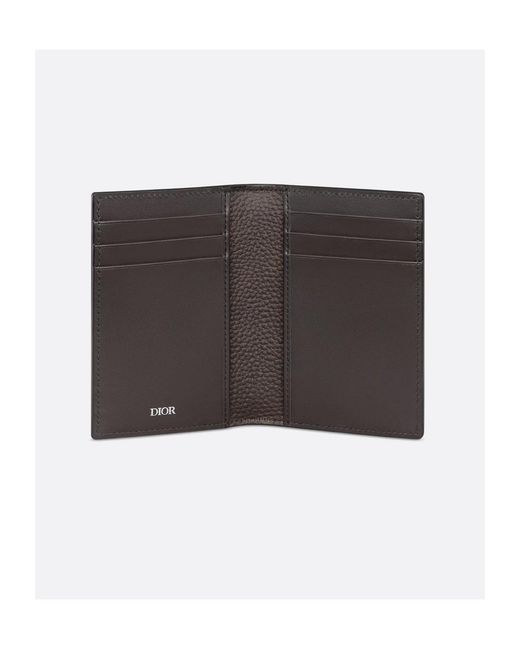 Dior Gray Vertical Bifold Card Holder for men