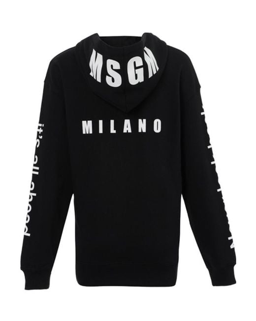 MSGM Black Logo Hooded Sweater