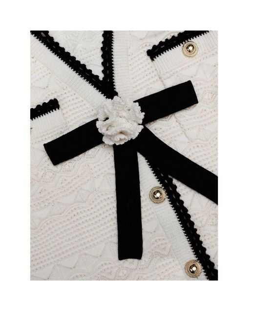 Self-Portrait White Knit Mini Dress