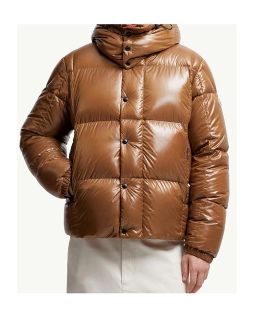 Moncler Brown Parana Hooded Short Down Jacket for men
