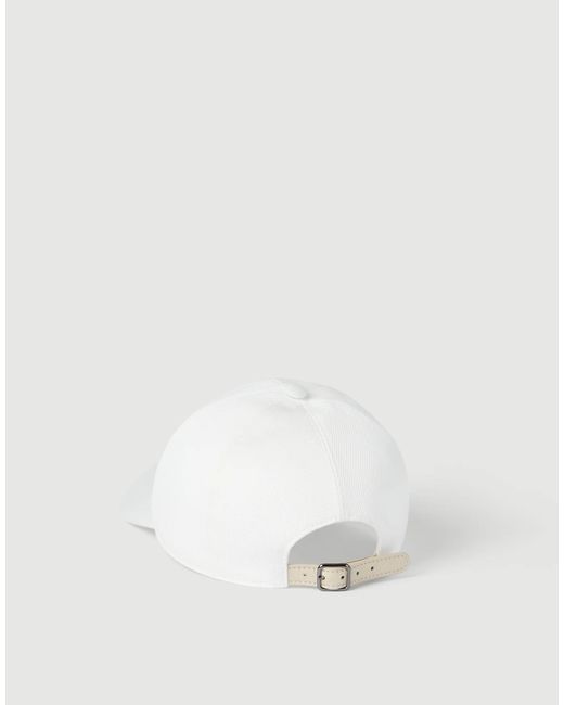 Brunello Cucinelli White Monili Detailed Curved Peak Cap