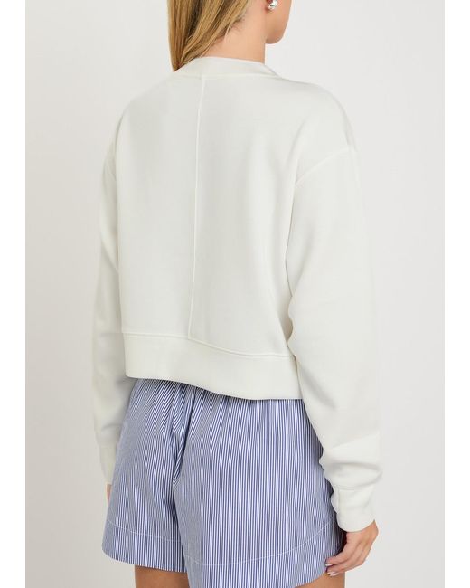 Varley White Loose Crew Neck Sweatshirt