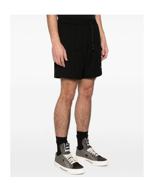 Amiri Black Elastic Waist Shorts for men