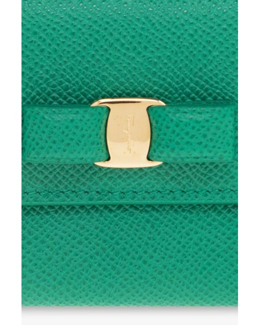 Ferragamo Green Logo Card Bag