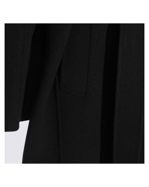 Max Mara Black Belted Wrap Coat