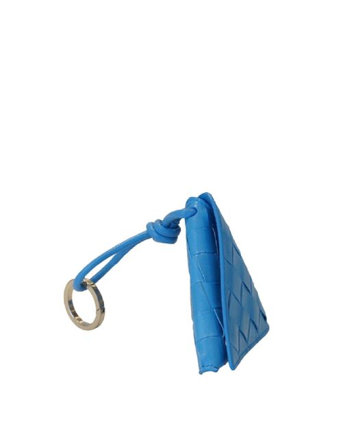 Bottega Veneta Blue Triangular Rhomboid Key Chain