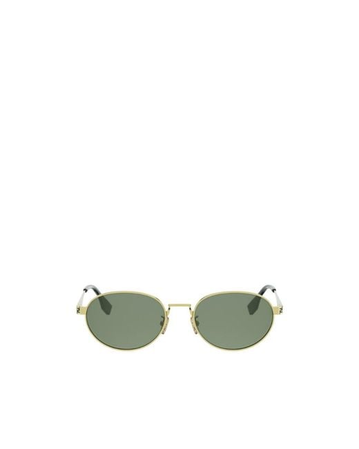 Fendi Green Eyewear Oval Frame Sunglasses for men
