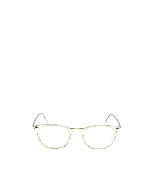 Lindberg White Geometric Frame Plano Lens