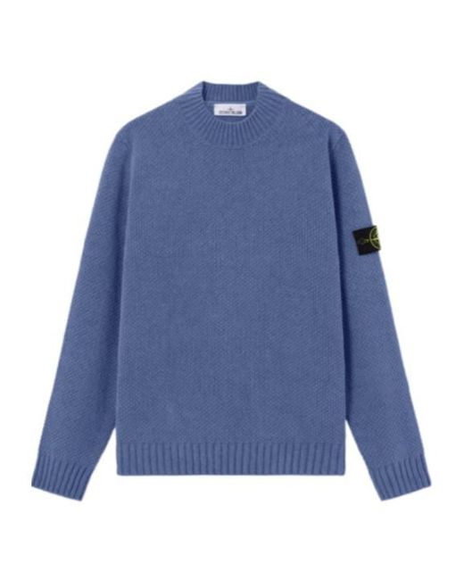 Stone Island Blue Crew-Neck Sweater for men
