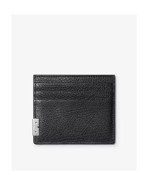 Burberry Black Grained-Texture Logo Engraved Cardholder for men