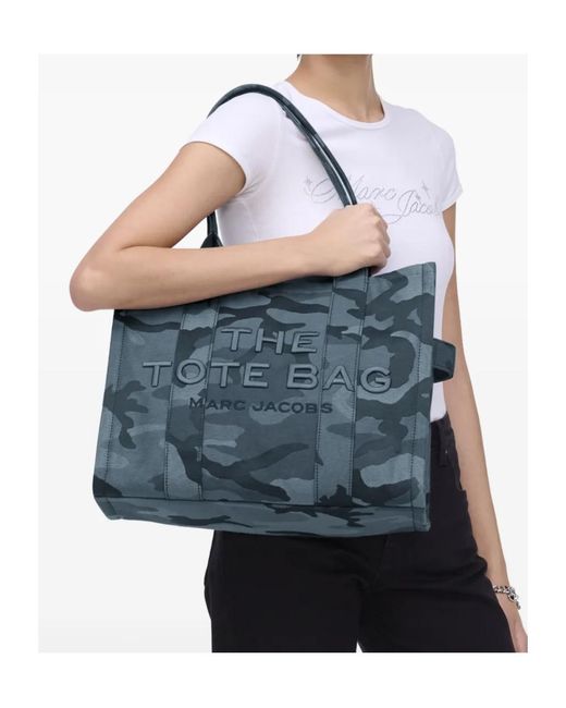 Marc Jacobs Blue The Camo Jacquard Large Tote Bag