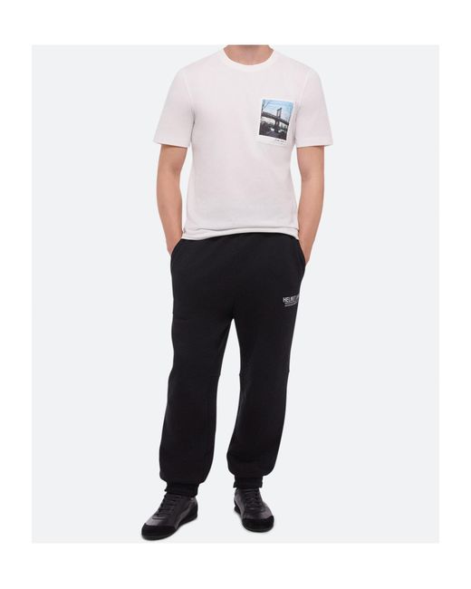 Helmut Lang White New York Bridge Postcard T-Shirt for men