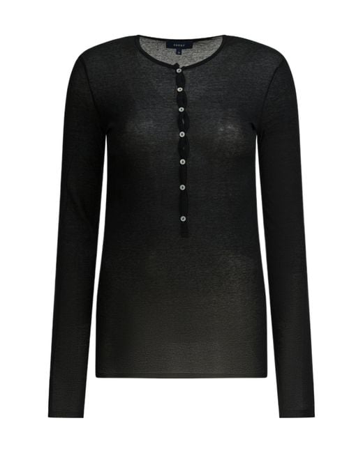 Soeur Black Buttoned Long Sleeve Knitted Top