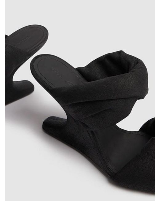Rick Owens Black Block Heel Mules