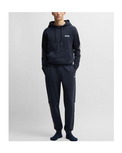 Boss Blue Simple Solid Color Casual Pants for men