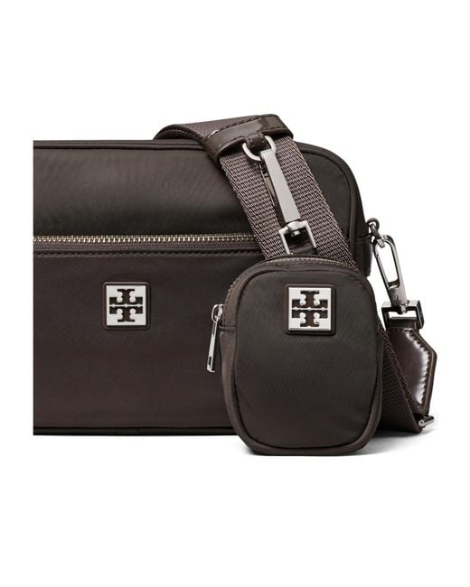 Tory Burch Brown Virginia Logo-Plaque Shoulder Bag