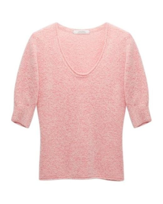 Dorothee Schumacher Pink Brushed Fisherman's-Knit Top