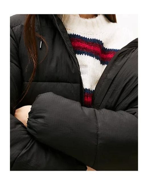 Tommy Hilfiger Black Long-Sleeved Hooded Cotton Jacket